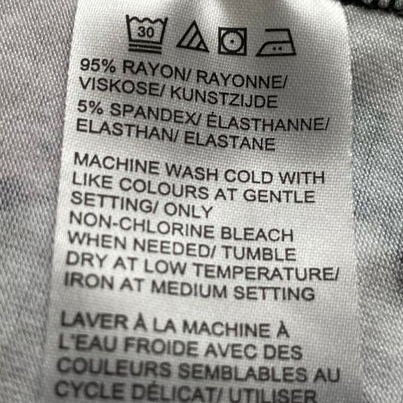 Max Studio Pull On Lined Print Rayon Blend Pencil Skirt w Border Blue Wht S - Picture 8 of 9